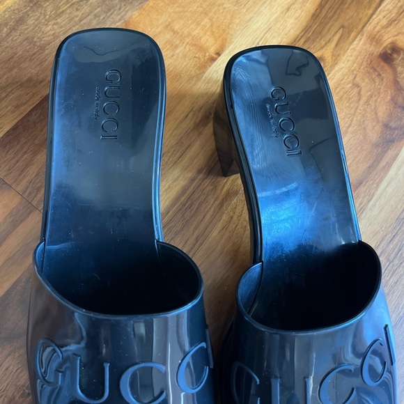 Gucci Rubber Logo Platform Slide Sandal, NEW - Picture 14 of 16